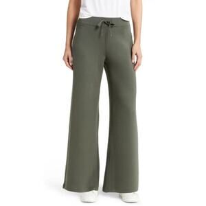 SPANX Air Essentials Wide Leg Sweatpants size Large Dark Palm